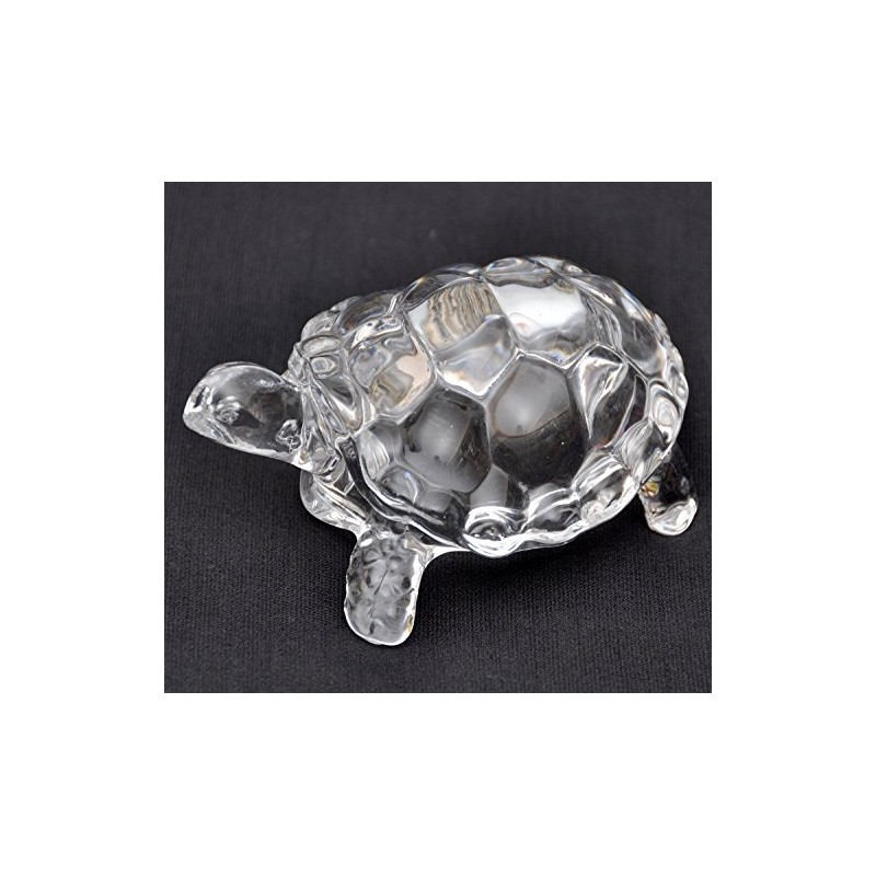 N R Creations Feng Shui Clear Crystal Turtle Vaastu Gift