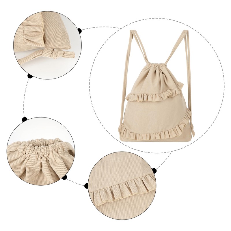 MilyaDE Straw Backpack Beach Bag Handmade Daypack Drawstring Bohemian Shoulder