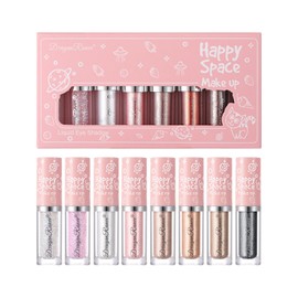 8 Colours Liquid Glitter Eyeshadow Makeup Set, Metallic Glitter Durable Highly Pigmented, Diamond Shimmer Glitter Eyeshadow, Waterproof and Durable Quick Drying Eyeshadow Set