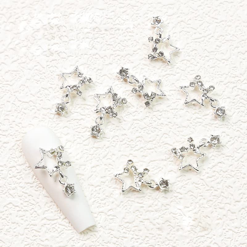 KACHIMOO Star Nail Charms,20 Pieces Dangling Star Nail Charms 3D