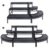 aboxoo 3 Tier Stair Style Large Metal Plant Stand, Garden