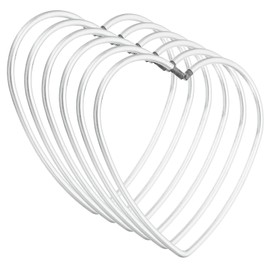 PATIKIL 3inch Dream Catcher Rings, 6 Pcs Metal Heart Shape Macrame Wreath Floral Ring Hoop for Home DIY Craft Wedding Wall Hanging Decorations, Silver