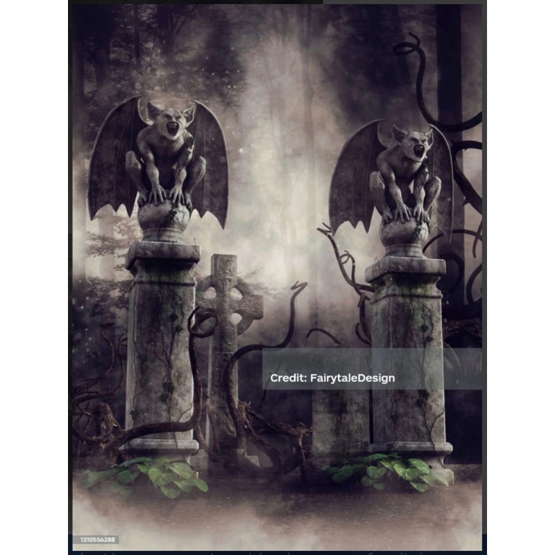 Winged Ram Horned 'Stone' Gargoyle Chimera Guardian Gothic Statue Superb