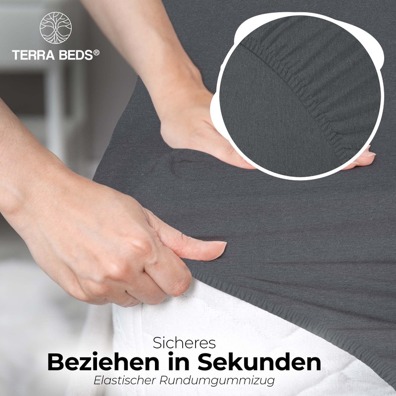 Terra Beds Premium Fitted Sheet, Flat Sheet 90 x 200