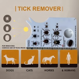 Ti-ck Card for Humans,Ti-ck Remover Tools,Ti-ck Cards with Magnifying Glass,Ti-ck Catching Card,Plastic Ti-ck Remover,Pet Ti-ck Catcher,Easy Removal of Ti-cks,Pet Ti-ck Catching Tool,Ti-ck Remover