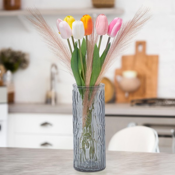 Brite Crown Net Focus Artificial Tulip Flower Arrangement Set -