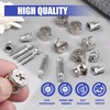 Jamiikury 50 Sets Furniture Cam Lock Fasteners, 3-in-1 Cam Locks