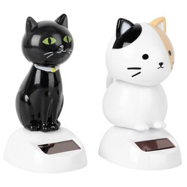 Solar Wobble Figures, Solar Dancing Cat, Bobble Head Cat Ornaments, Innovative Cat Solar Figure Statue Car Dashboard Decorations Ornaments Solar Bobble Head Figures Statues, Bobbleheads and Busts