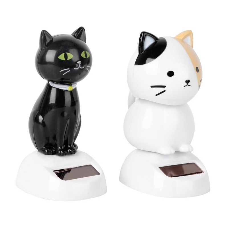 Solar Wobble Figures, Solar Dancing Cat, Bobble Head Cat Ornaments,