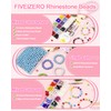 200PCS FIVEIZERO Rhinestone Beads for Jewelry Making, 15 Colors Round