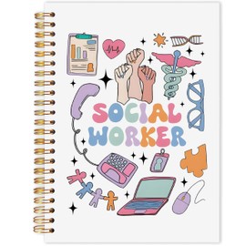 AQYIP Social Worker Spiral Notebook, Social Worker Gifts for Women, Societal Workers Appreciation Gifts Journal, Community Staff Notebook for Note Taking, 5.5x8.3 Inch