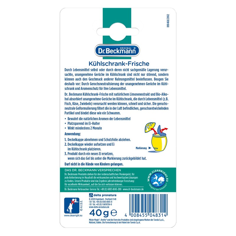 Dr.Beckmann Fridge Fresh Egg Lime Extract 40 g Pack of