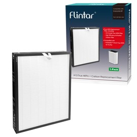 Flintar True HEPA Replacement Filter, Compatible with LEVOIT EverestAir Air Purifier, H13 Grade True HEPA + Activated Carbon Replacement filter, Part # LRF-E551-WUS, 1-Pack