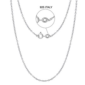 LeCalla 925 Sterling Silver 2mm Italian Cable Chain Necklace for Women 18 Inches