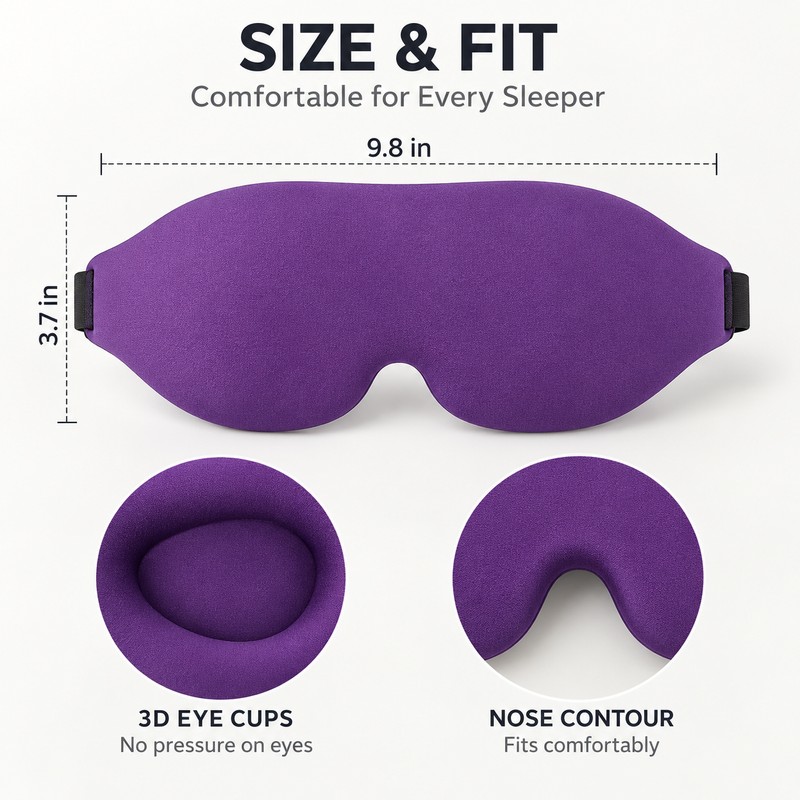 3D Sleep Eye Mask for Light Blocking – Contoured Night