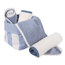 MyVorrei 100% Cotton Towel Set | Cotton Ruffle Washcloth and 4 Flannels 30 x 30 cm | Terry Towelling 450 g Square Metres