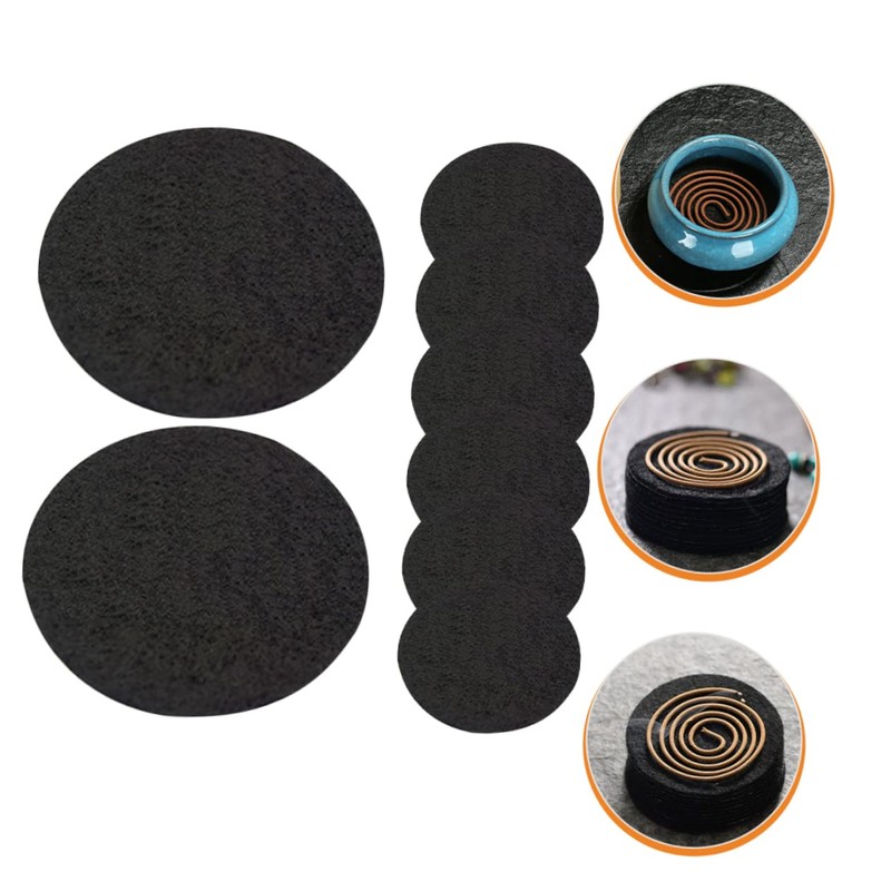 8Pcs Fireproof Insulation Mat 8.5Cm Round Pad for Charcoal Incense