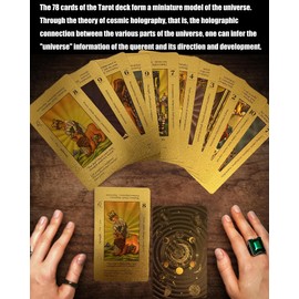 78 Piece Gold Foil Tarot Deck, Gold Cards with 36 Page Guide Book, PVC, Waterproof & Anti-Wrinkle, Tarot Deck,Gold Foil Tarot Cards Deck for Beginners Waterproof and Durable