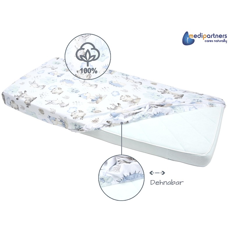 Medi Partners Fitted Sheet 60 x 120 cm 100% Cotton