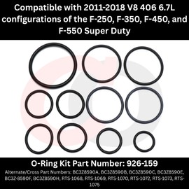 Captain O-Ring – 926-159 Radiator Coolant Hose O-Ring Kit for Select Ford Models F250 F350 F450 F550 V8 406 6.7L 2011-2018