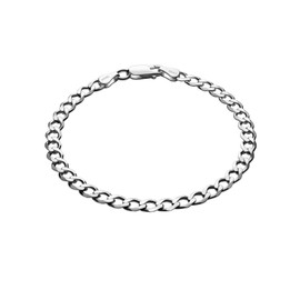 STERLL Mens Solid 925 Silver Bracelet Ideal Gift for Husband or Boyfriend with Jewellery Box, Sterling Silver, Without Stone