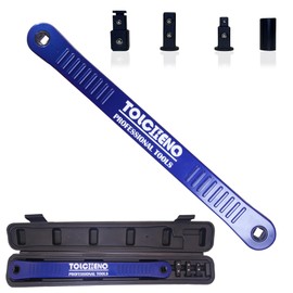 TOLCHENO Offset Extension Wrench Set, Pro Zero Offset Extension Wrench Extender Tool with 1/4", 3/8", 1/2" Square Drive Adapters - Universal Extension Wrenches for Tight Spaces (Blue)