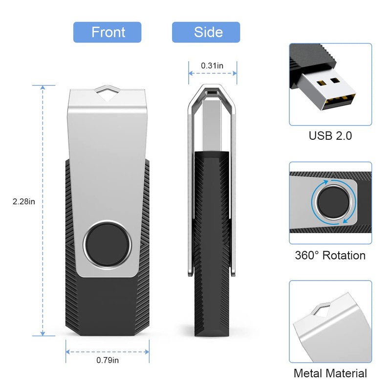 Aiibe 5 Pack 16GB USB Flash Drive USB Stick USB