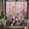 Ulticool Shower Curtain - Marble Ombre Pink Geometry - 180