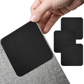 Poraceous Teppich Antirutschunterlage, Waschbare Antirutsch Pads für Sicheren Halt, Wiederverwendbarer Rutschmatte, Quadratischer Teppiche Aufkleber, für Teppich Antirutsch (10x10cm 4 Stück, Schwarz)