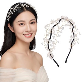 WENJESO Silver Korean Sweet Crystal Beaded Headband Forest Girl Style Retro Braided Unique Women Hair Accessories sv