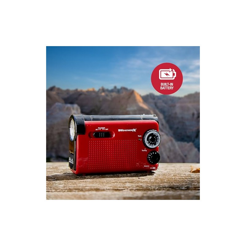 Weatherx WeatherX WR182R Instant NOAA Weatherband Radio (Black) Red/Black