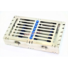 1 German Dental Autoclave Sterilization Cassette Rack Box Tray for 7 Instrument Blue Cynamed