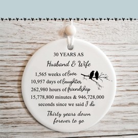 30 Years for Couple,30th Wedding for Wife or Husband,Pearl Anniversary Marriage Presents for Her or Him