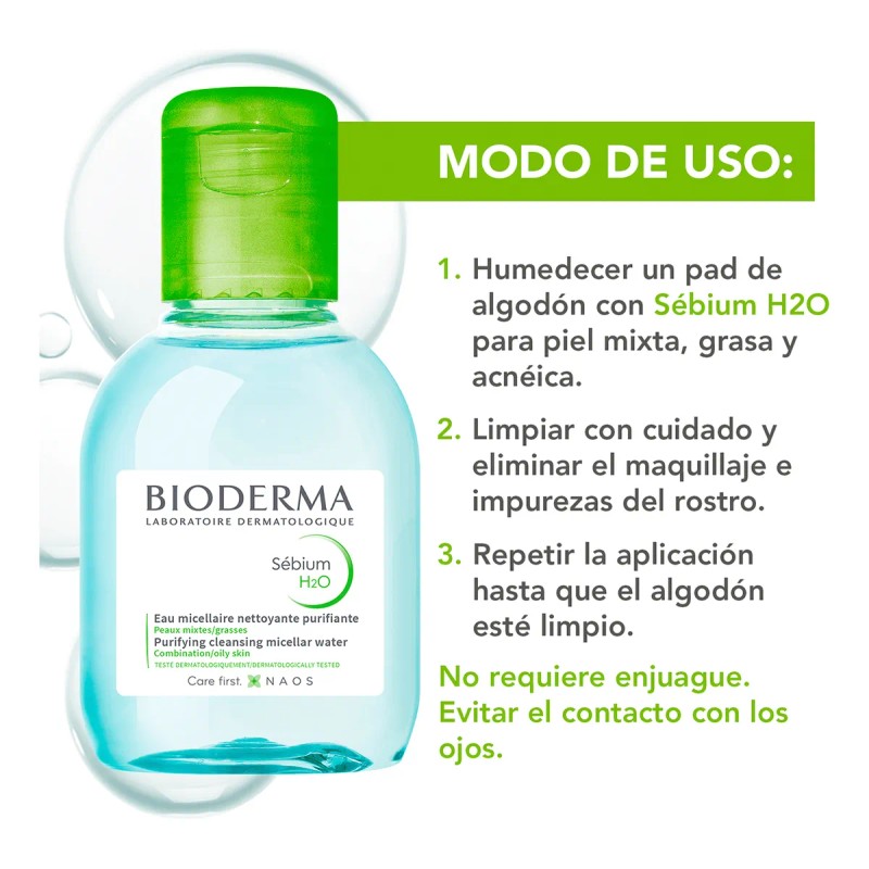 Bioderma Sébium H2o, Limpieza Profunda, 100 Ml