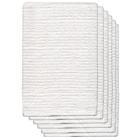 Gourmet Pro 86196 6 Pack Ribbed Bar Mops Kitchen Towel 100-Percent Cotton Terry, 15-Inch X 18-Inch, White