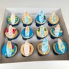 Ephlyn 54Pcs Edible Surfboard Cupcake Toppers Wafer Paper Surfboard Mini