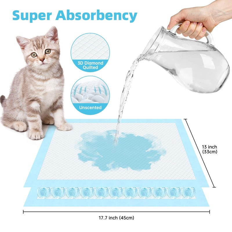 PWEZON Disposable Litter Box Liners, 50 pcs Super Absorbent Training