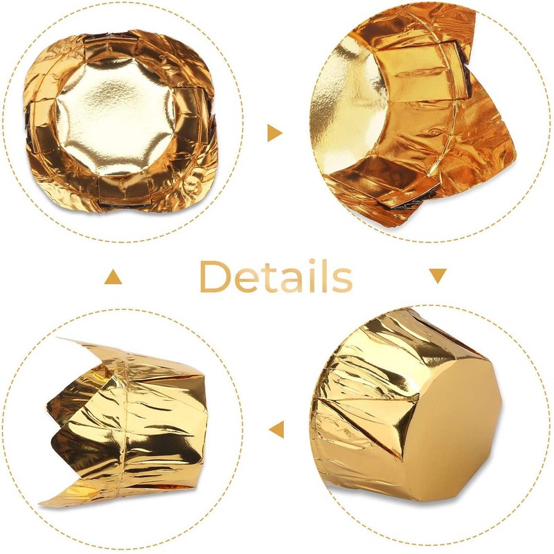 EUSOAR Disposable Baking Cups, 3.5 Ounce 100pcs Gold Tulip Aluminum