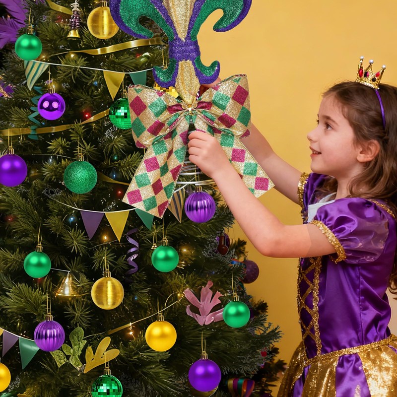 22 Pcs Mardi Gras Tree Decoration Set Mardi Gras Ornaments