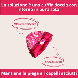 OFFTOPIC Waterproof Shower Cap with 100% Silk Inner Protect Your Hair While You Wash and Maintain Your Hairstyle, Suitable for All Hair Types and Heads (Floral Rose, One Size)