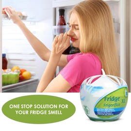 HOCHSTE® Fridge Deodoriser, Unscented, Odour Neutraliser & Smell Remover, Food-Safe, Long-Lasting Freshness, Protects Flavours, Compact & Easy to Use –XL (140g)