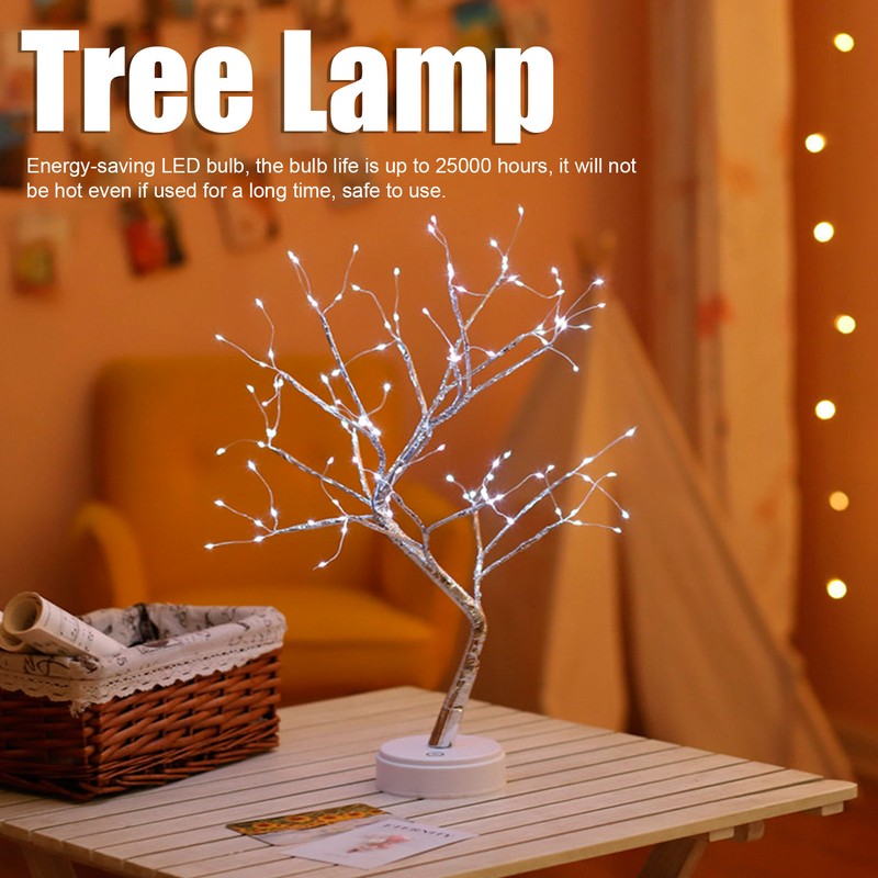 108LED Bonsai Tree Lamp Copper Wire Battery USB Powered Touch