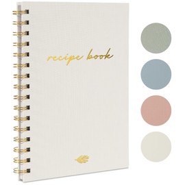 ZICOTO Aesthetic Blank Recipe Book with Linen Cover - The Perfect Recipe Notebook to Write in Your Own Recipes - Beautiful Blank Cookbook to Organize Your Recipes