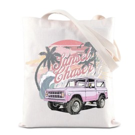 KUIYAI Sunset Chaser Tote Bag Summer Vacation Gift Beach Lovers Gift Tropical Gift Weekend Trip Gift Aesthetic Summer Shoulder Bag (SunsetChaserToteS)