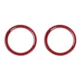 Dash Air Conditioning Vent Outlet Center Console Air Vents Cover Trim Compatible with 2024-2025 Jeep Wrangler JL JLU & Gladiator JT 4xe Interior Accessories 2pcs Red Carbon Fiber ABS