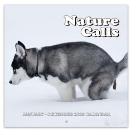 2025 Wall Calendar – White Elephant Gag Gift Calendar,Funny Dog Calendar Gag Gifts, 12 Monthly Pooping Dogs Calendar 2025, 11.8" x 11.8"(Closed), 11.8" x 23.6" (Open), Perfect White Elephant Gift Funny