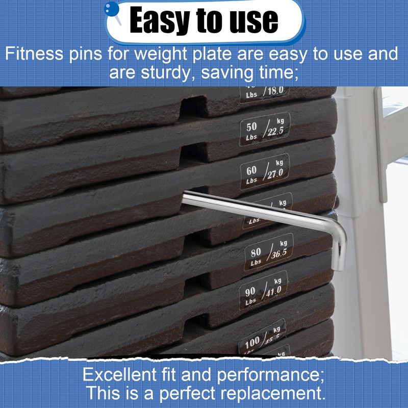 NQEUEPN Weight Stack Pin, 3/8 Inch Diameter 6 Inch Weight