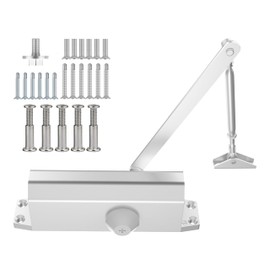 BOZXYE Door Closer, Residential Grade 3 Hydraulic Silent Automatic Door Closer for Home and Commercial, Easy Installation with Manual and Screws - Aluminum (Door Weight 99~143 lb)