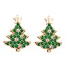 SELOVO Green Christmas Tree Shape Women Earrings Stud Green CZ