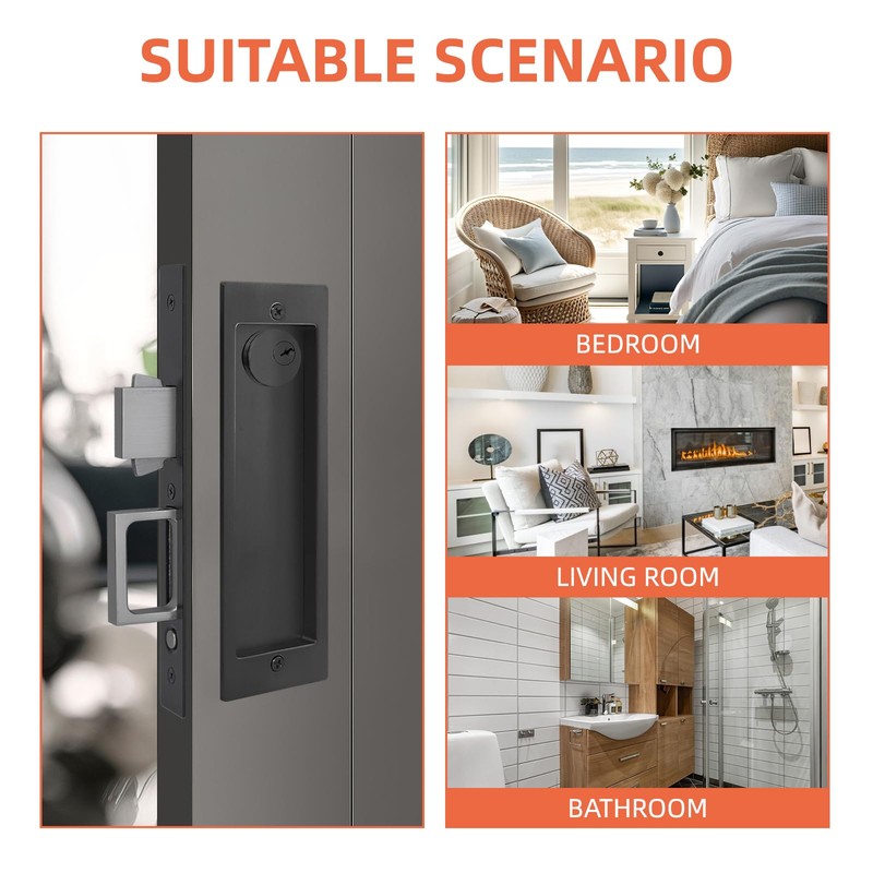 Modern Pocket Door Hardware Privacy Lock, Modern Pocket Door Lock